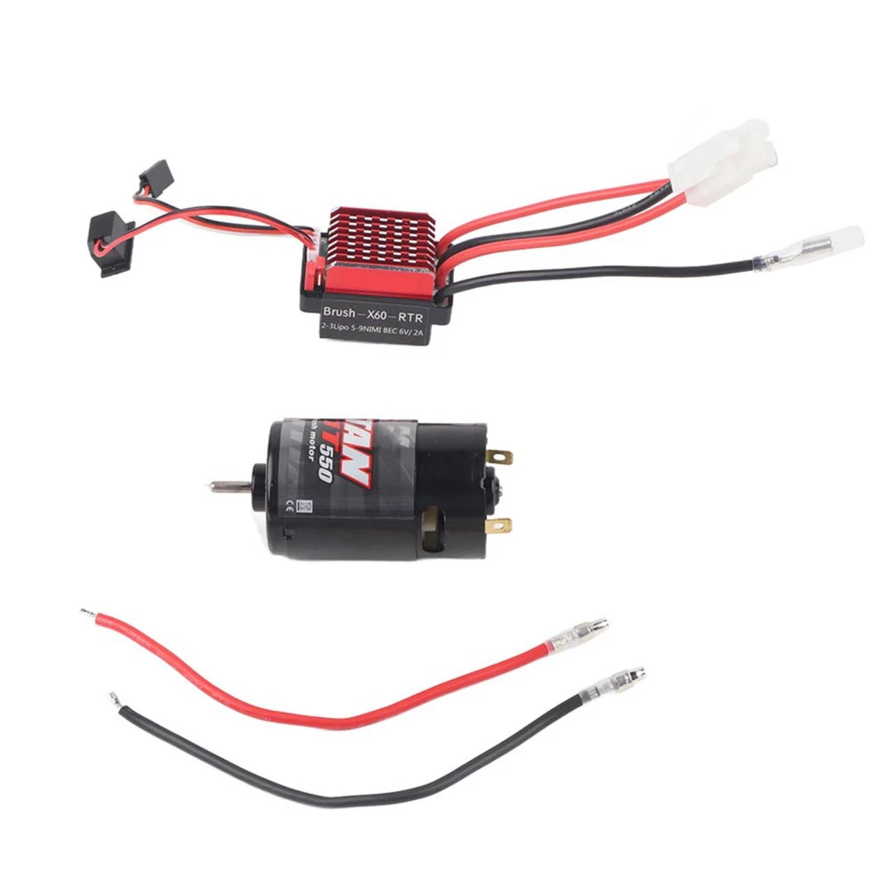 550 Brushed Motor 360A Brushed Electronic Speed Controller ESC Fit for 1/10 RC Car21T