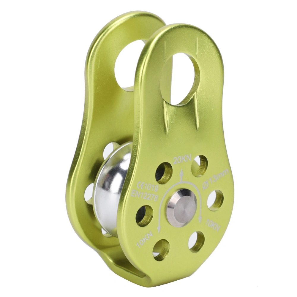 Outdoor Rock Climbing Pulley Fixed Sideplate Single Pulley High Altitude Survival Tool GearGreen