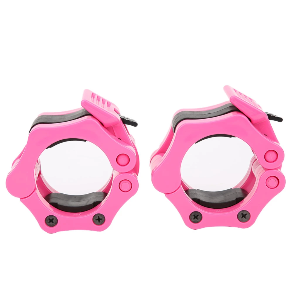 50mm Barbell Buckle Lock Plastic Weightlifting Bar Buckle Clip for Workout Fitness TrainingPink