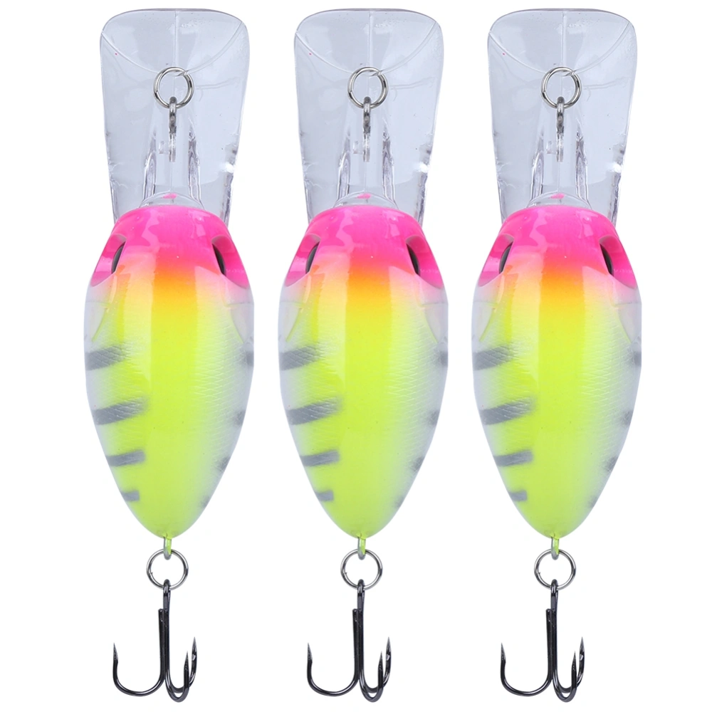 3PCS Deep Diving Hook Scrapper Lure Artificial Simulation Lifelike Bait Fishing Tackle1#