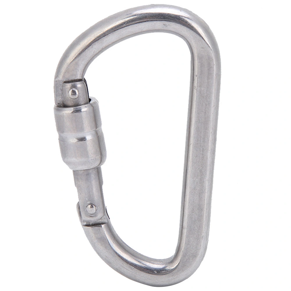 Stainless Steel D‑Ring Carabiner Climbing Hiking Hook Outdoor Travelling Quick Hanging Connect BuckleΦ10×100