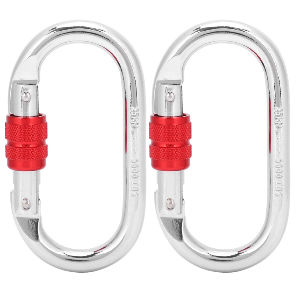 2PCS 25KN Chroming Mountaineering O Safety Hook Outdoor Rock Climbing Carabiner Buckle