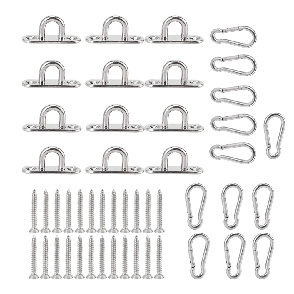 Stainless Steel Swing Buckle Fixed Hook Hammock Hanging Chair Basket Pad Eye Plate Fittings