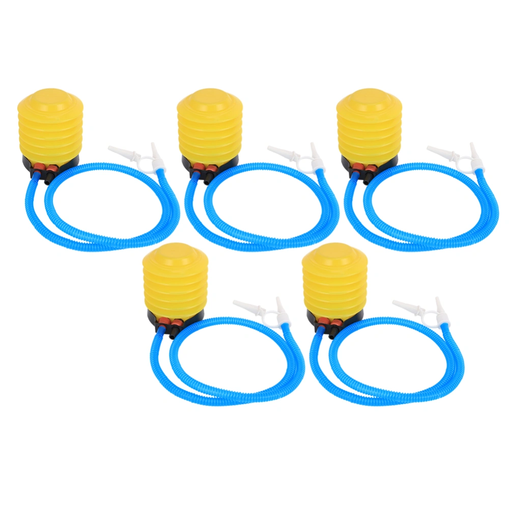 5PCS Yellow Foot Air Pump 4.5 Inch Plastic Wedding Festivals Balloon Yoga Ball Inflator