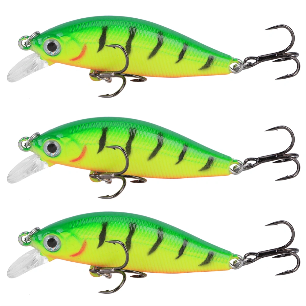 3PCS Double Hook Sinking Tongue Plate Lure Minnow Artificial Lifelike Bait Fishing Tackle1#