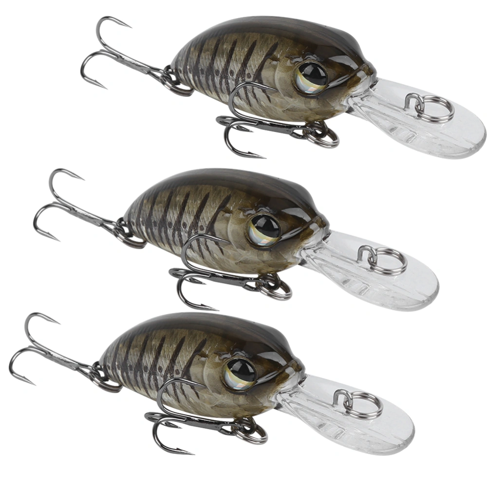 3PCS 6CM/5G Diving 3D Eyes Lure Artificial Simulation Lifelike Bait Fishing Tackle6#