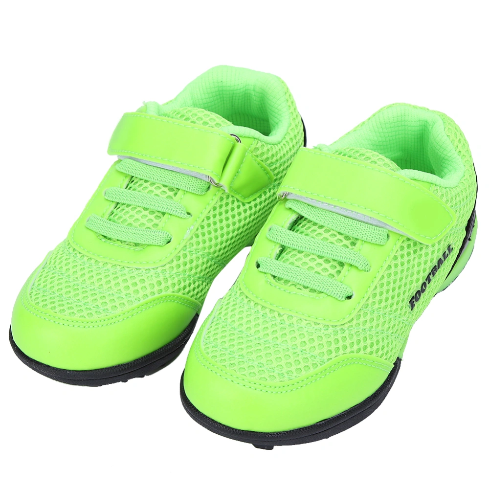 Children Football Shoe Hook Loop Summer Breathable for Training Competition Sports SoccerFluorescent Green