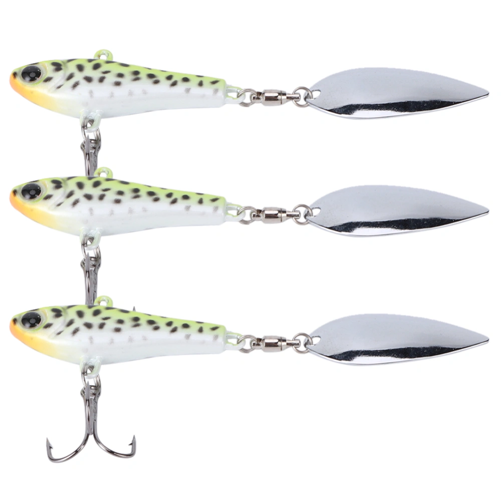 3pcs Artificial Fishing Lures Sequins Rotating Aluminum Hard Bait for Fishing Long ShotBlack Dot