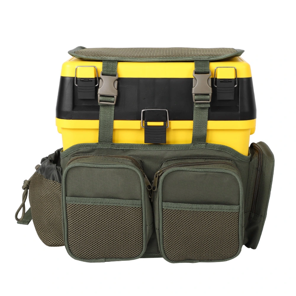 Fishing Seat Box Backpack Converter Roving Fishing Stalking Carrier Accessory(Yellow Box)