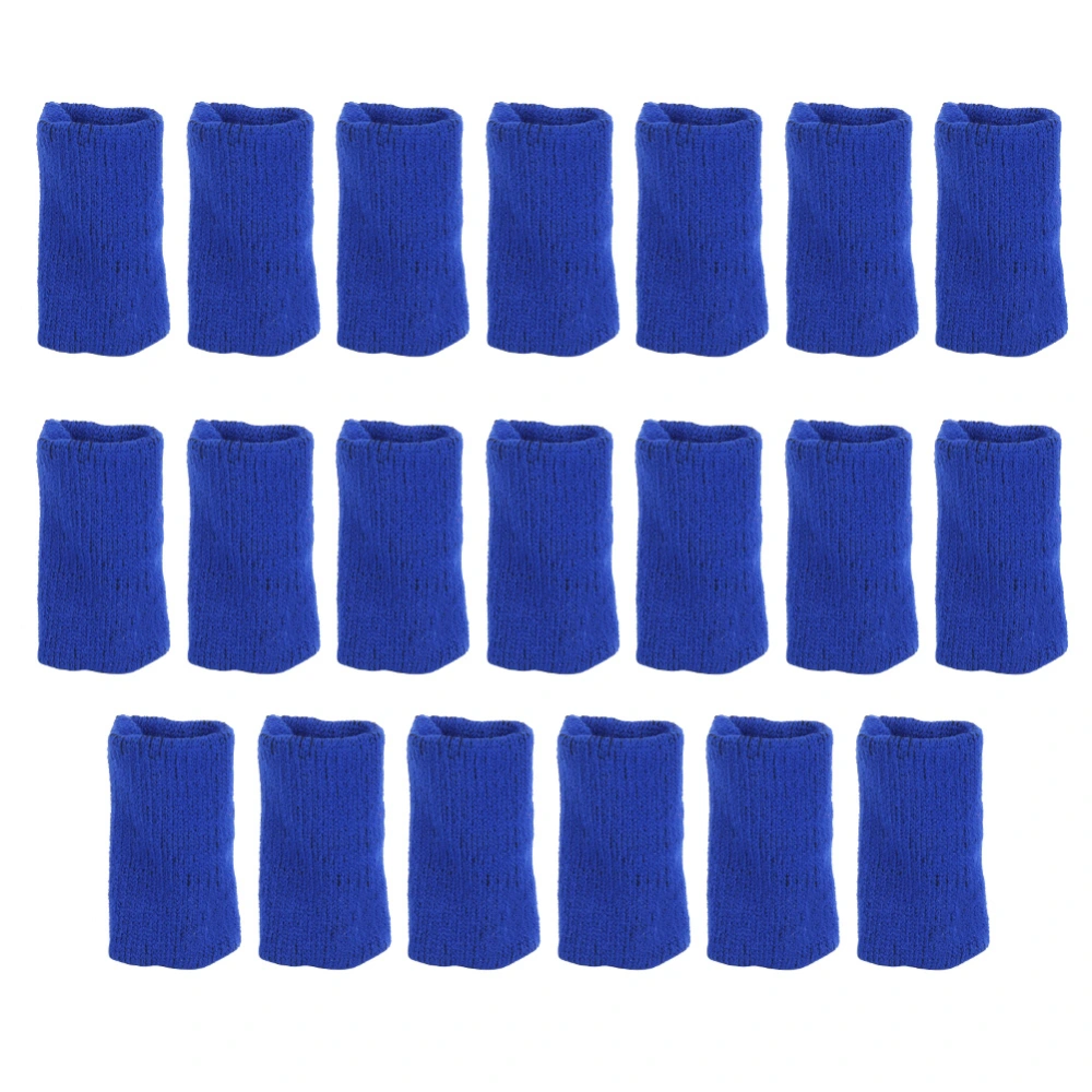 20Pcs Nylon Knitting Finger Guard Sleeves for Basketball Sport Protective Gear Blue