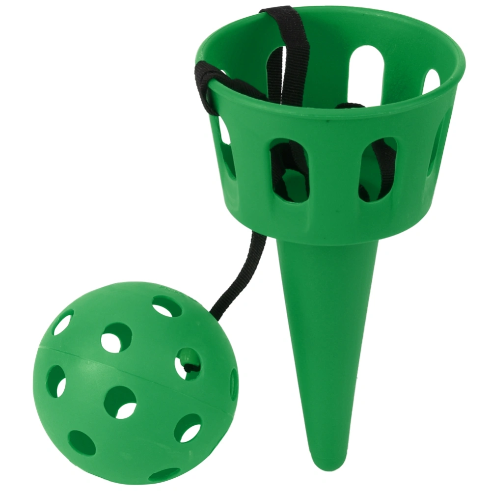 Scoop Toss Set Children Coordination Training Equipment Sports Throwing and Catching Ball GameGreen