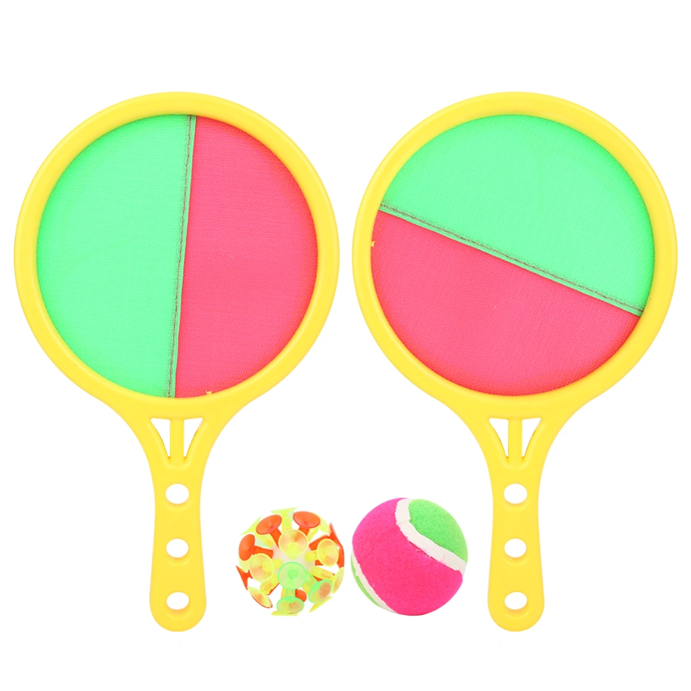 Children Stick Target Racket 2 in 1 Sucker Ball Set Handle Parentchild Throw Catch Toy