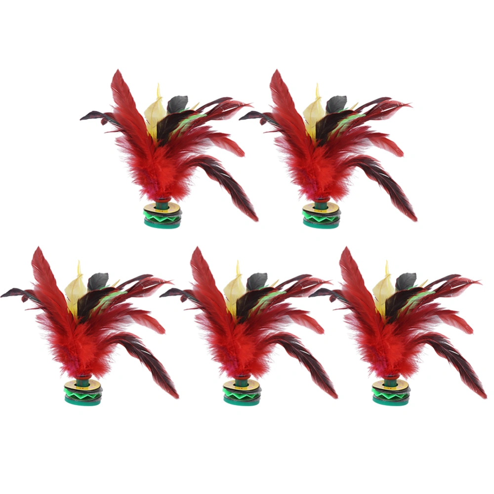 5PCS 20CM Height Handmake Feather Shuttlecock China Foot Kick Entertainment Games