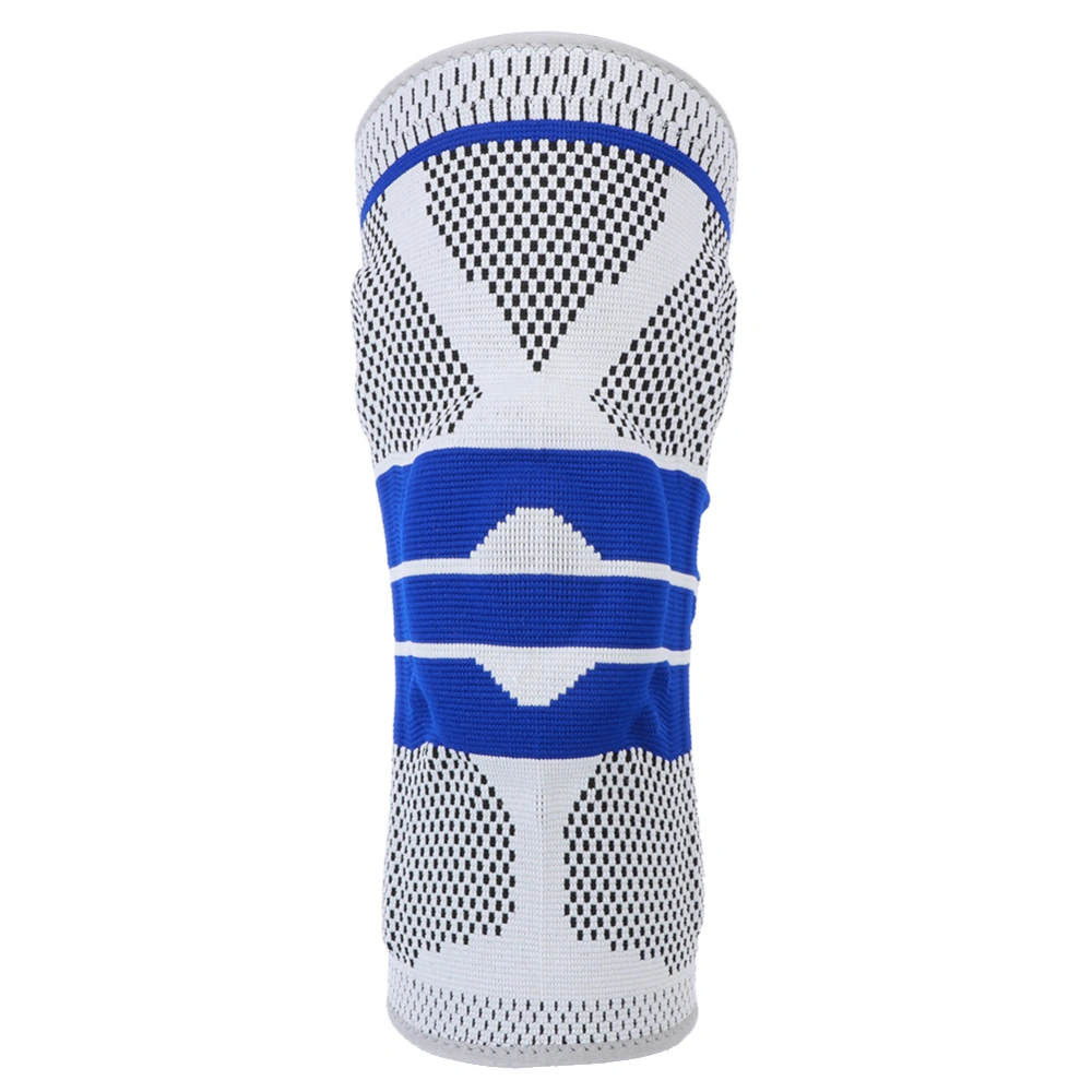 Sports Knee Pads Support Brace Silicone Spring Knee Protector for Basketball Running(Dark Blue &#8209; XL )