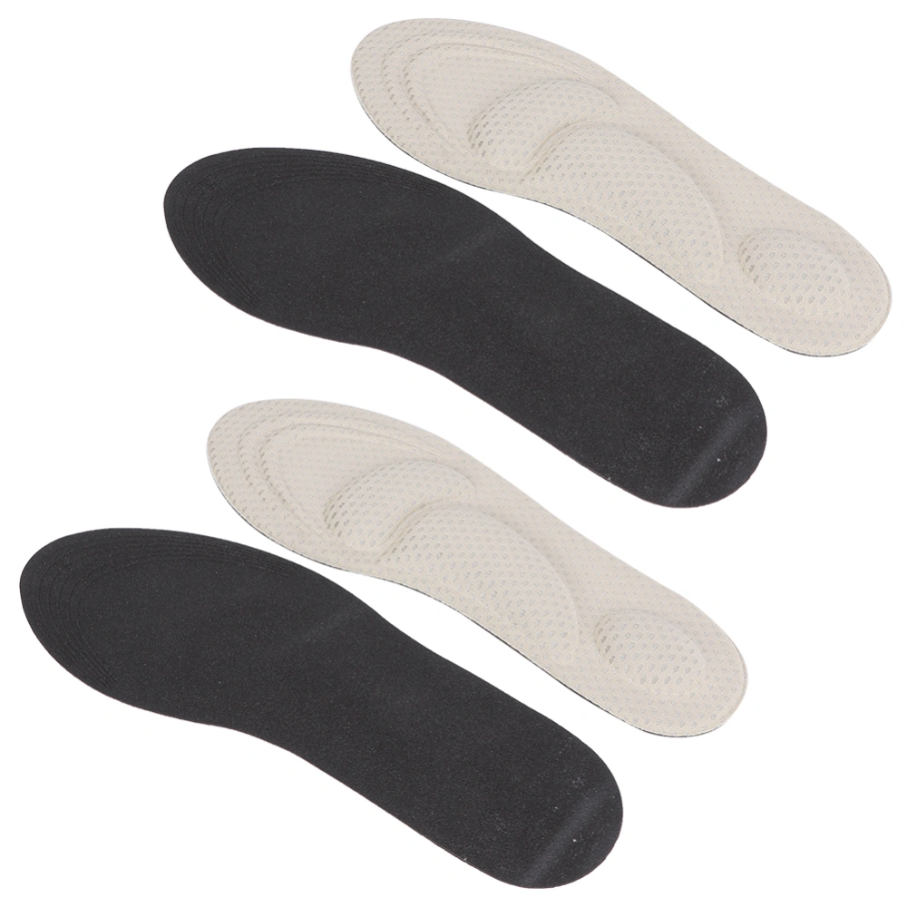 2Pair Orthotic Arch Support Insoles Shoe Pad 4D Jacquard Shock Sweat Absorb Breathable SpongeGold for Women