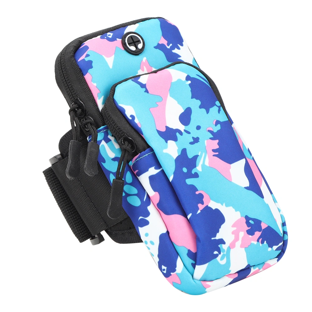 Waterproof Sports Arm Bag Universal Running Armband Phone Holder Pouch for IOS for HuaweiRainbow Type ‑ Blue Pink