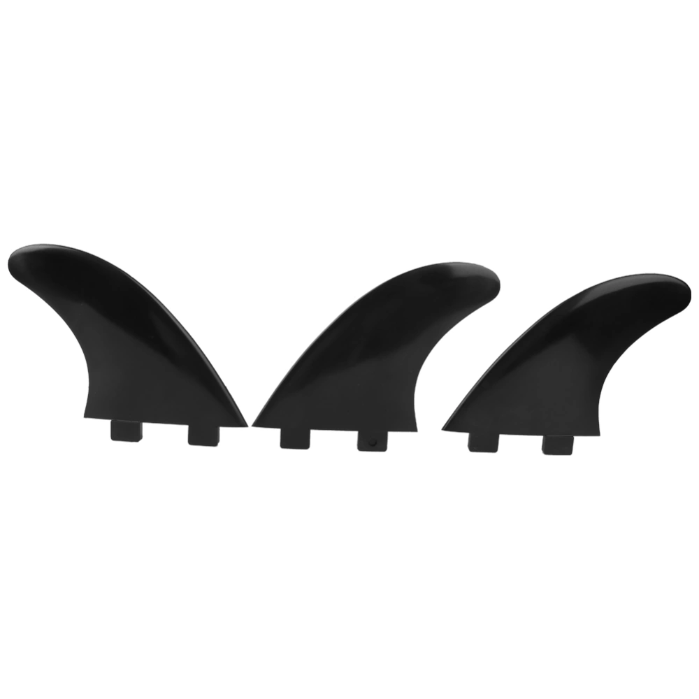 3Pcs PVC Fins Set Right Middle Left for Surfboard Paddle Board Accessories BlackSurfboard Fin