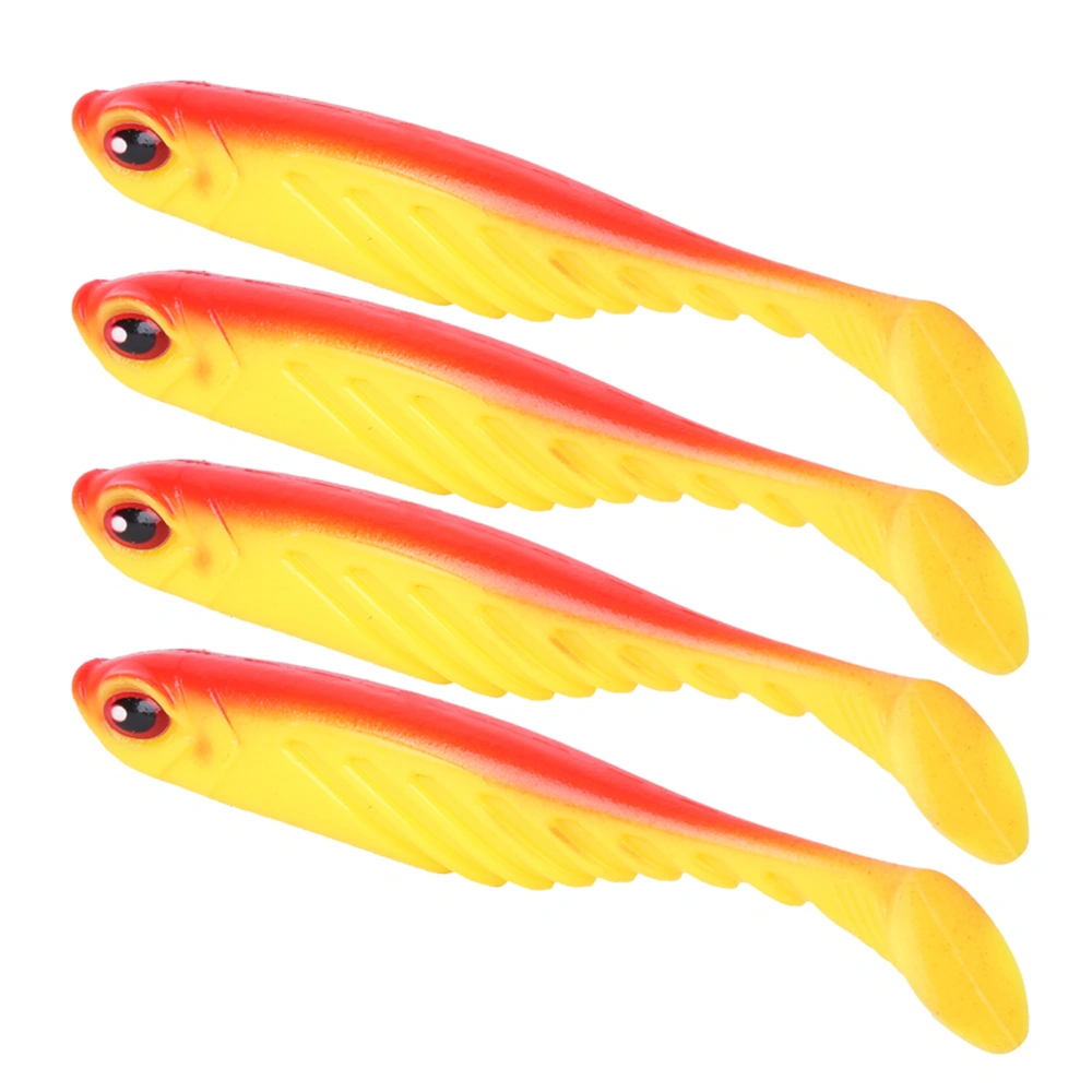 4PCS AR48 75mm/3.2g Fishing Soft T Tail Bait Artificial Lifelike Simulation Lure Accessory