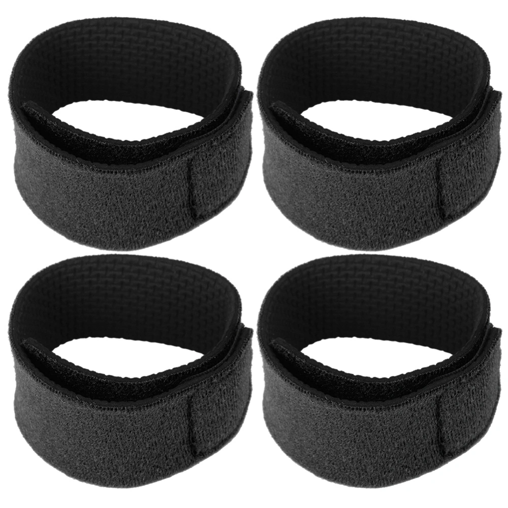 4PCs Reusable Fishing Rod Strap Strong Flexible Hook and Loop Fishing Gear Strap Rod BeltBlack