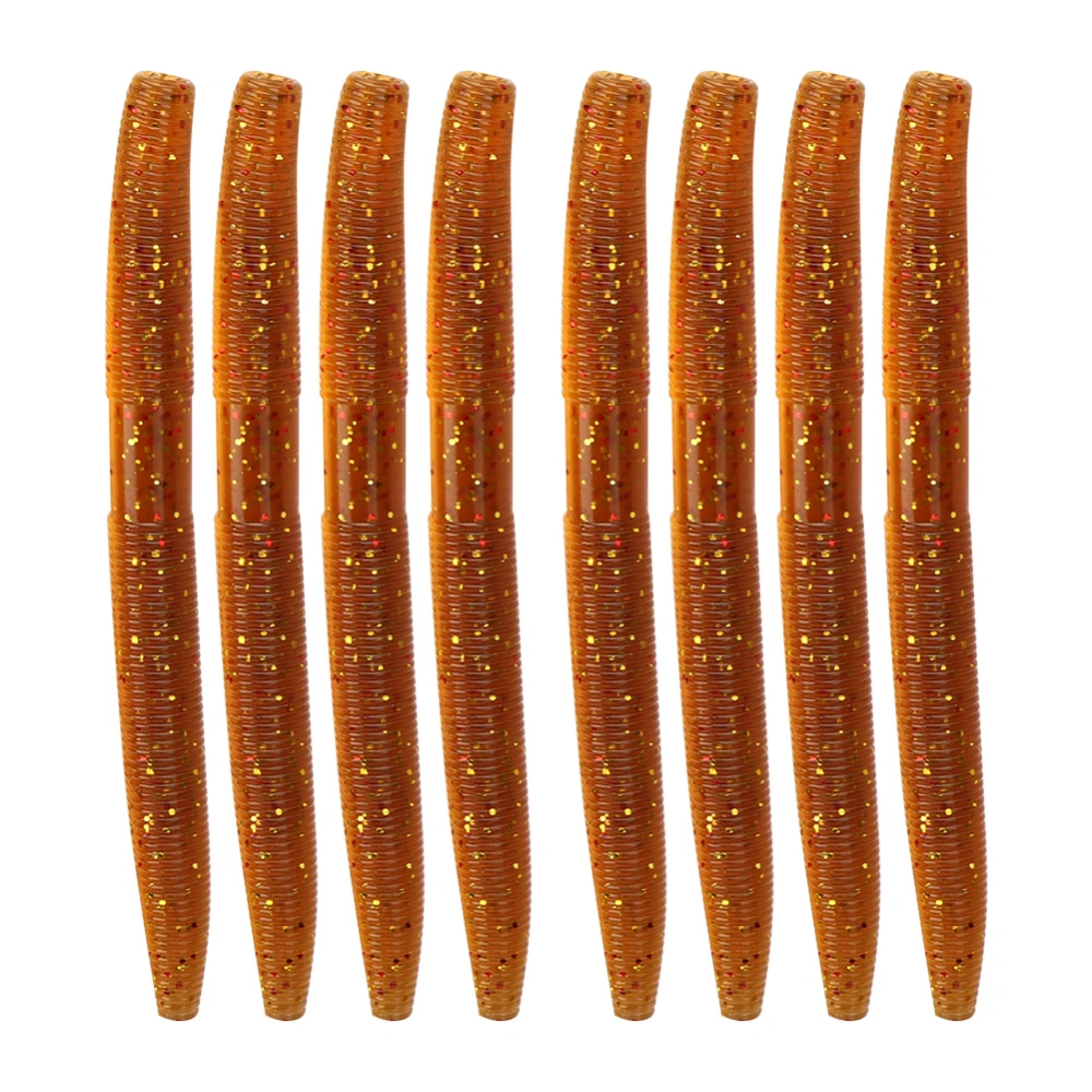 8PCS AR24 10cm/6.5g Soft Worm Fishing Bait Artificial Lifelike Simulation Lure Accessory#3