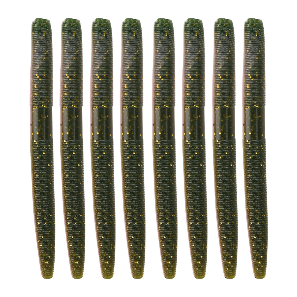 8PCS AR24 10cm/6.5g Soft Worm Fishing Bait Artificial Lifelike Simulation Lure Accessory#2