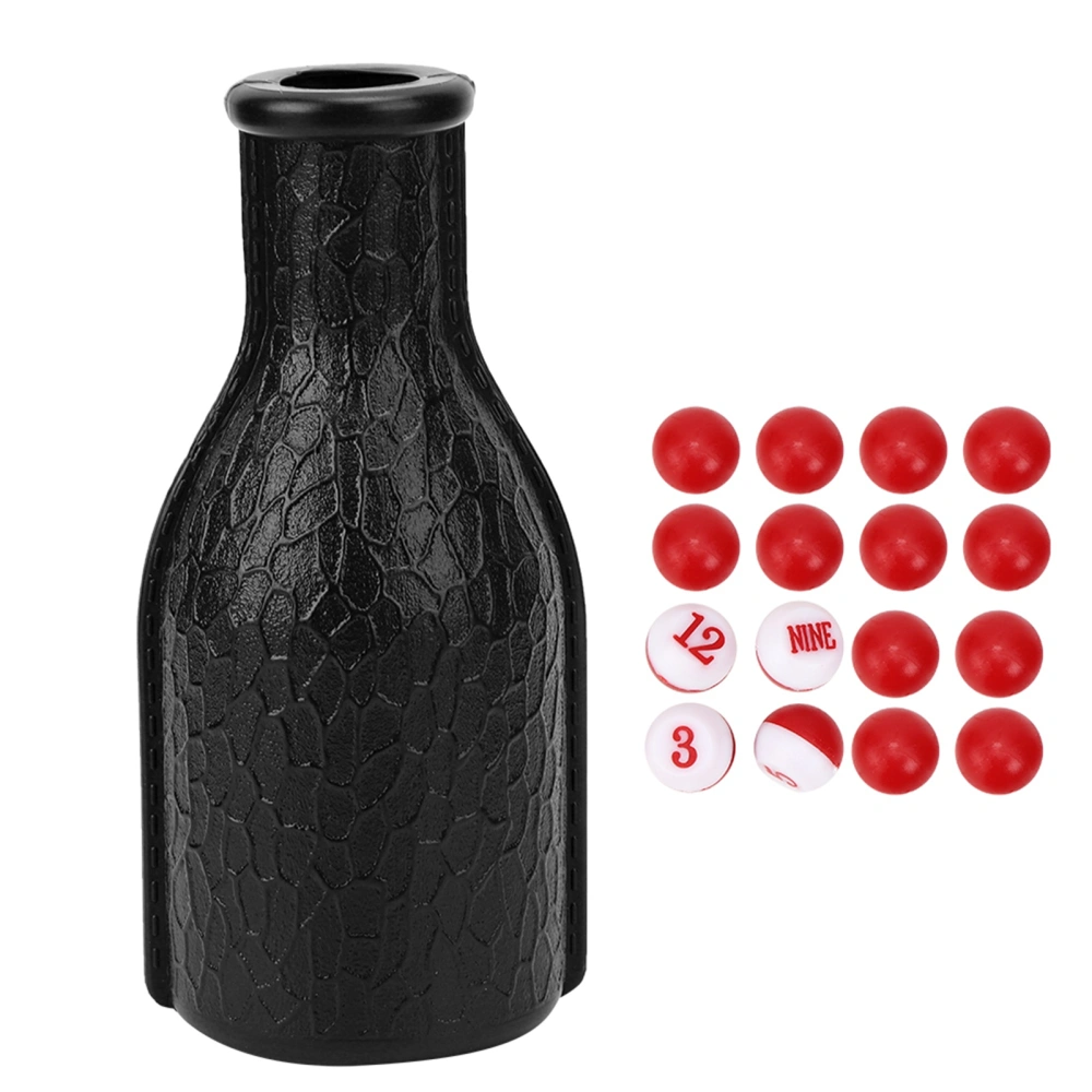 Billiard Pool Shaker Bottle with 16 Numbered Tally Balls Pool Dice box Billiard AccessoriesBlack