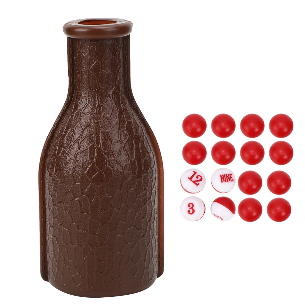 Billiard Pool Shaker Bottle with 16 Numbered Tally Balls Pool Dice box Billiard AccessoriesBrown