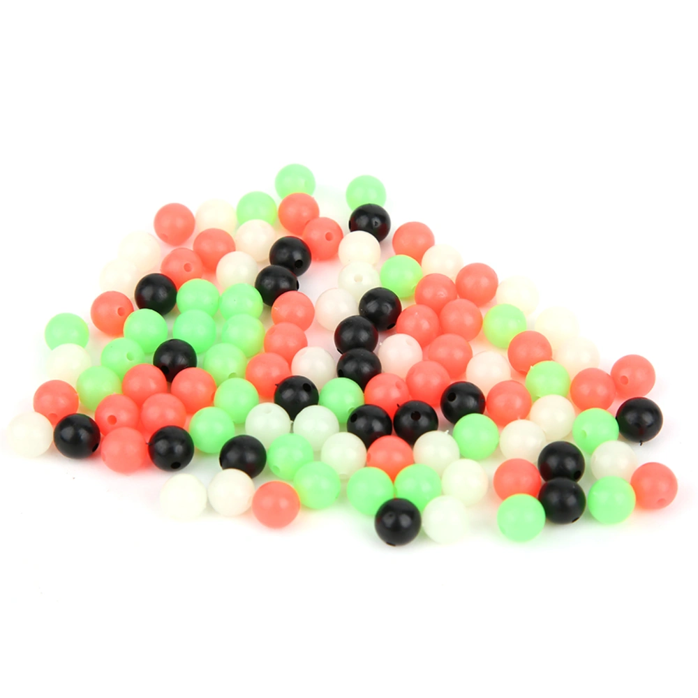 400Pcs Rock Fishing Luminous Fluorescent Plastic Spacer Beads Lure Soft Bait Accessory 8mm