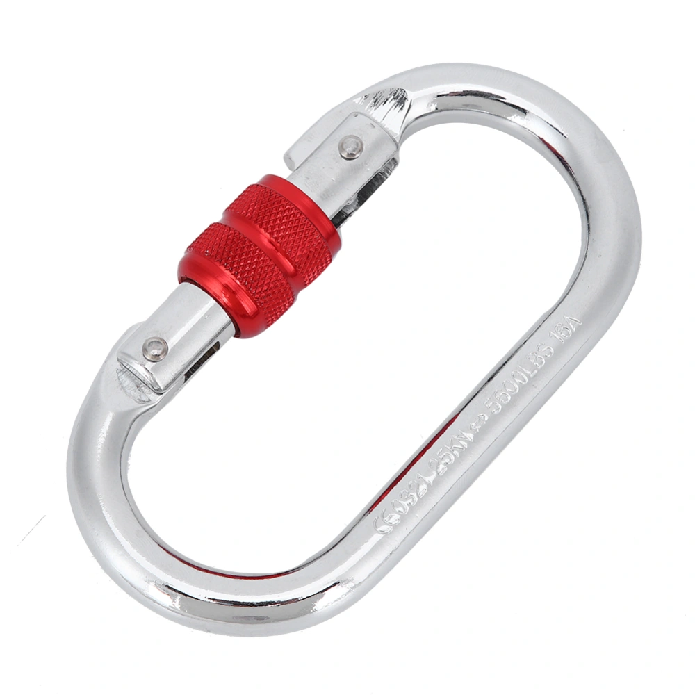 Round Carabiner Safety Buckle Oshape Steel Lock High Load Bearing for Rock Climbing Main Lock