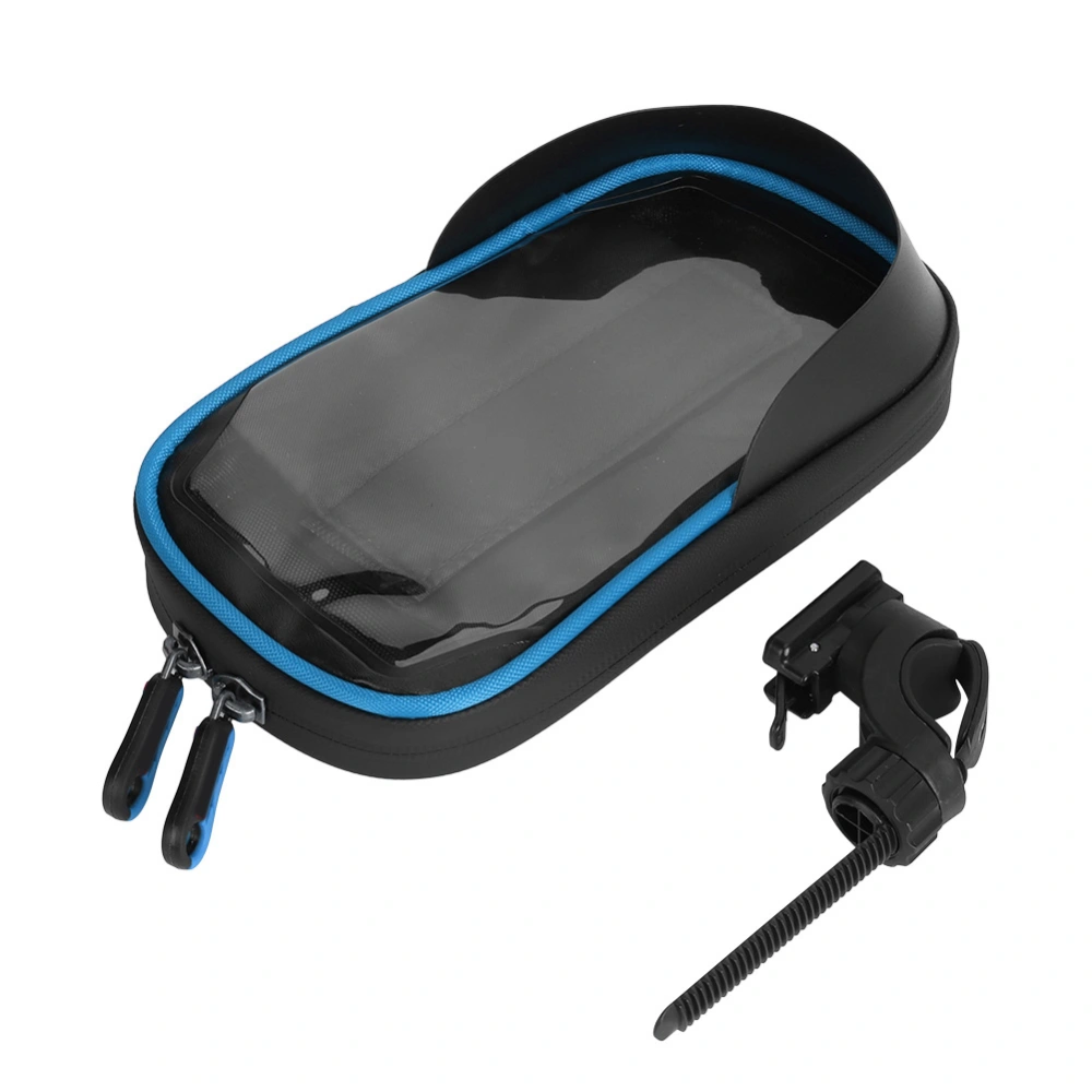 Wheel Up 900D Polyester Fabric Bike Mobile Phone Bracket Bag TPU Touching Screen Bicycle Cycling Navigation Rack Packet(A Type Bracket Black Blue )