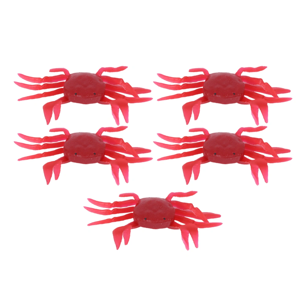 5Pcs Artificial Simulation Three Dimensional Crab Shape Soft Lure Bait Fishing Tackle