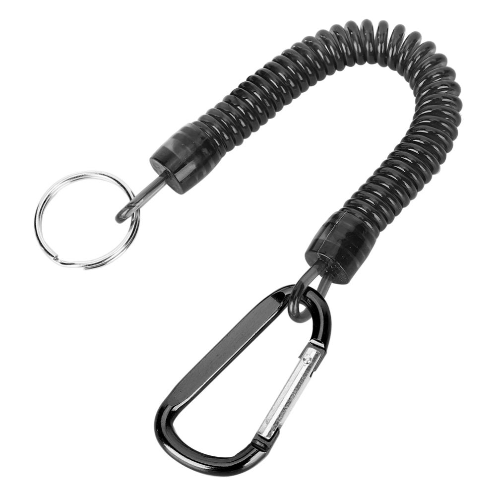 Missing Rope with Carabiner 90cm Flexible Connection Hanging Buckle Anti Lost Strap(Black Hanging Buckle )