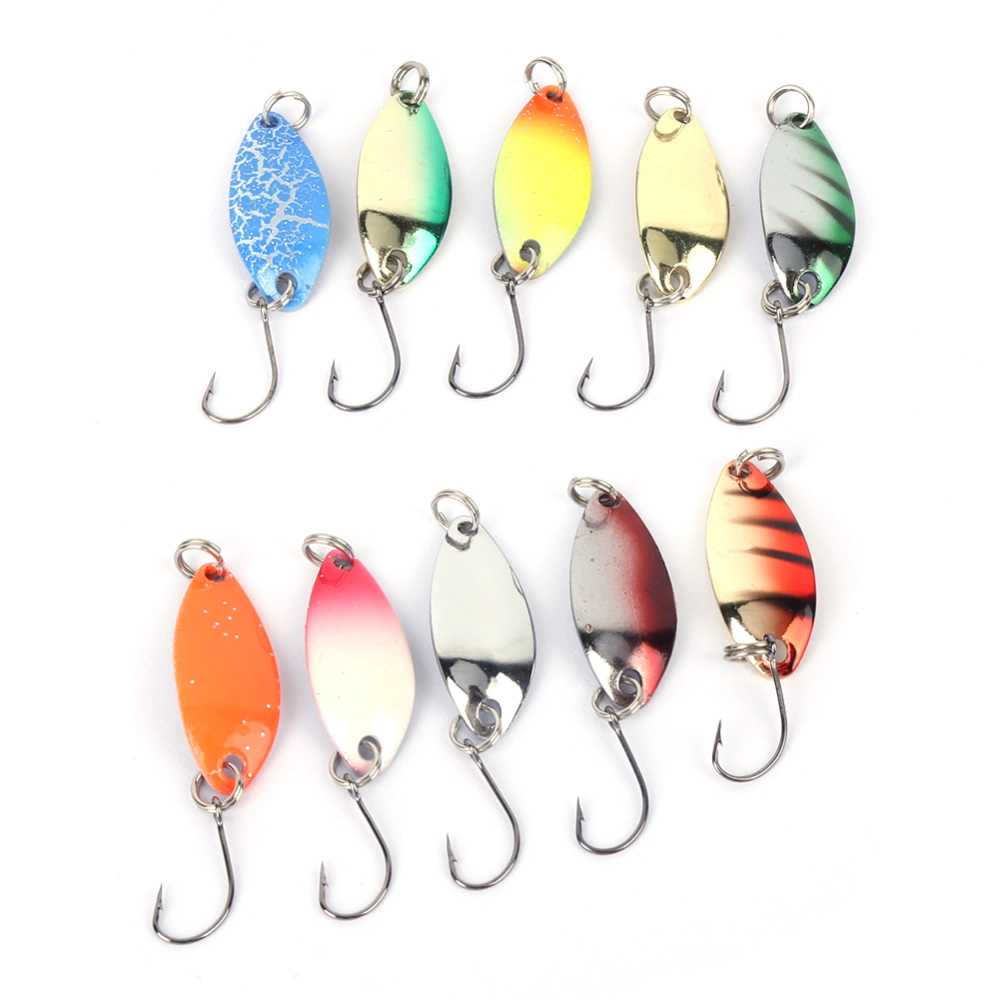 10pcs Sequins Fishing Lure Multi Color Hard Artificial Bait with Hook Fishing Accessory