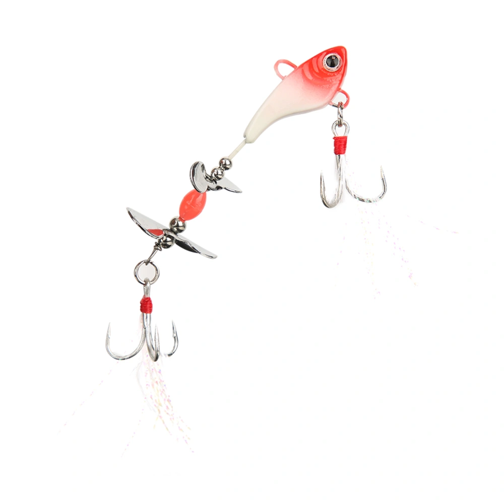 Sequin Luminous Simulation Artificial Fishing Lure Bait with Feather Rotation VIB Fish Shape