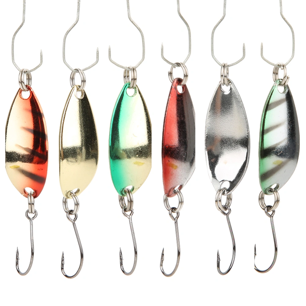 6pcs Sequins Fishing Lure Hard Artificial Bait with Hook Fishing Tool Accessory