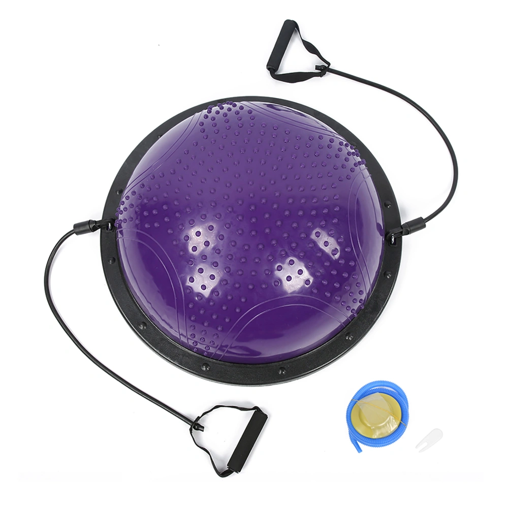 Yoga Balancing Ball Trainer with Pull Rope Semicircle Fitness Pilates Workout Equipmentpurple