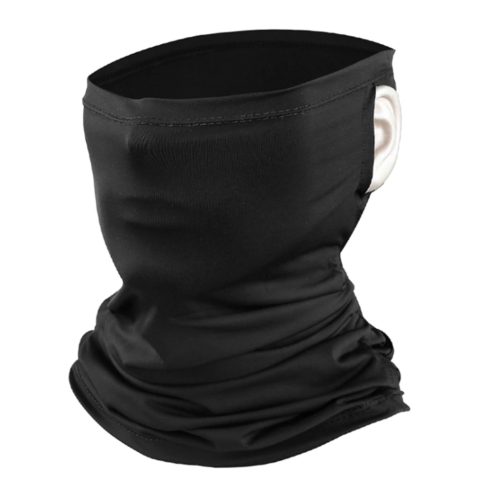 Outdoor Cycling Sunscreen Cooling Headwear Sports Face Shield Ice Silk Neck Gaiter Ear Hook Type for Bicycle E Bike(noir )