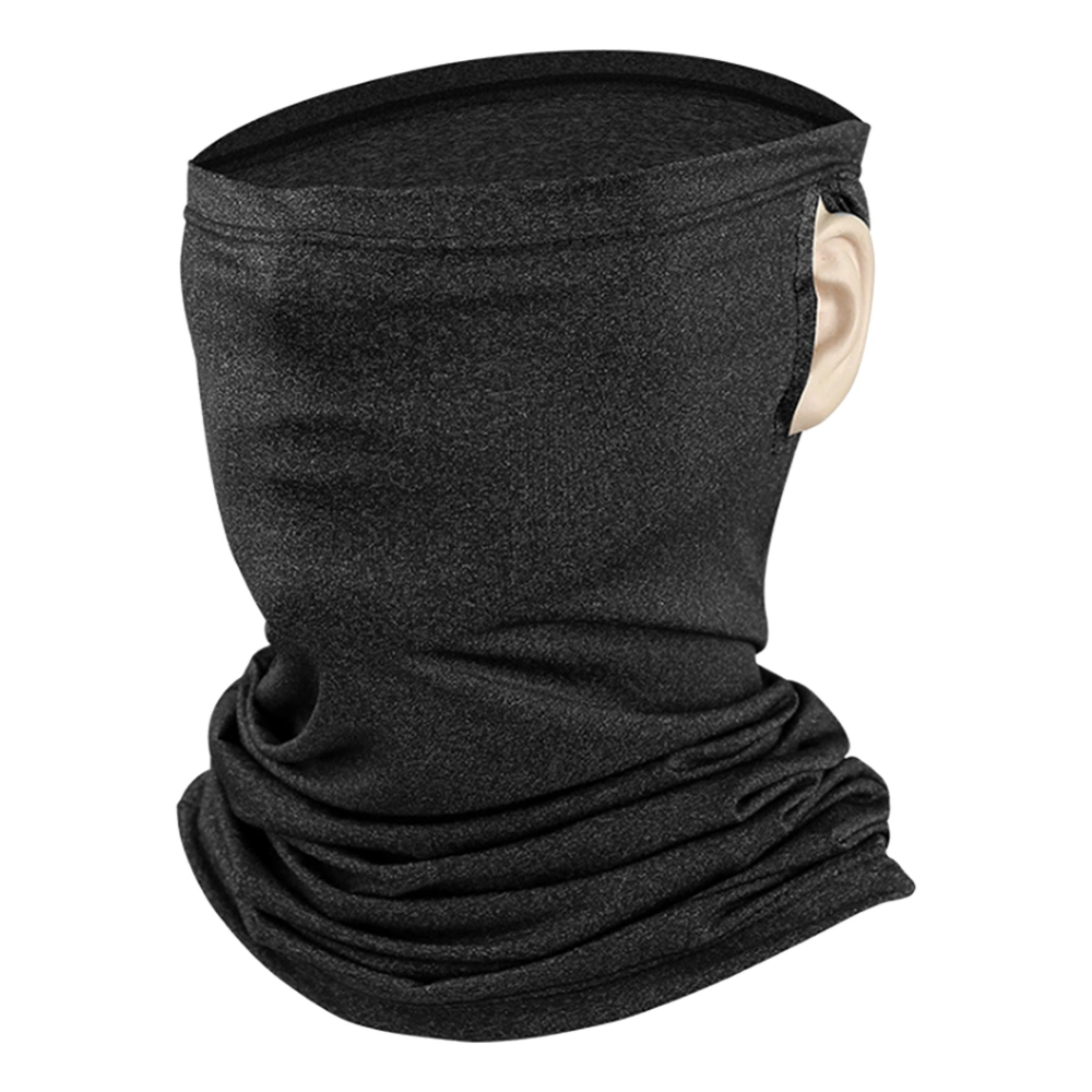 Outdoor Cycling Sunscreen Cooling Headwear Sports Face Shield Ice Silk Neck Gaiter Ear Hook Type for Bicycle E Bike(gris foncé )