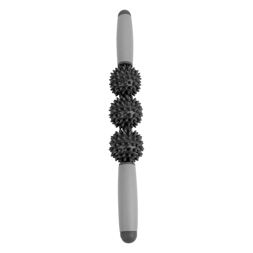 New Muscle Roller Yoga Massage Stick Relax 3 Hedgehog Balls Anti Cellulite Slimming Muscle Body Massage Relax ToolBlack