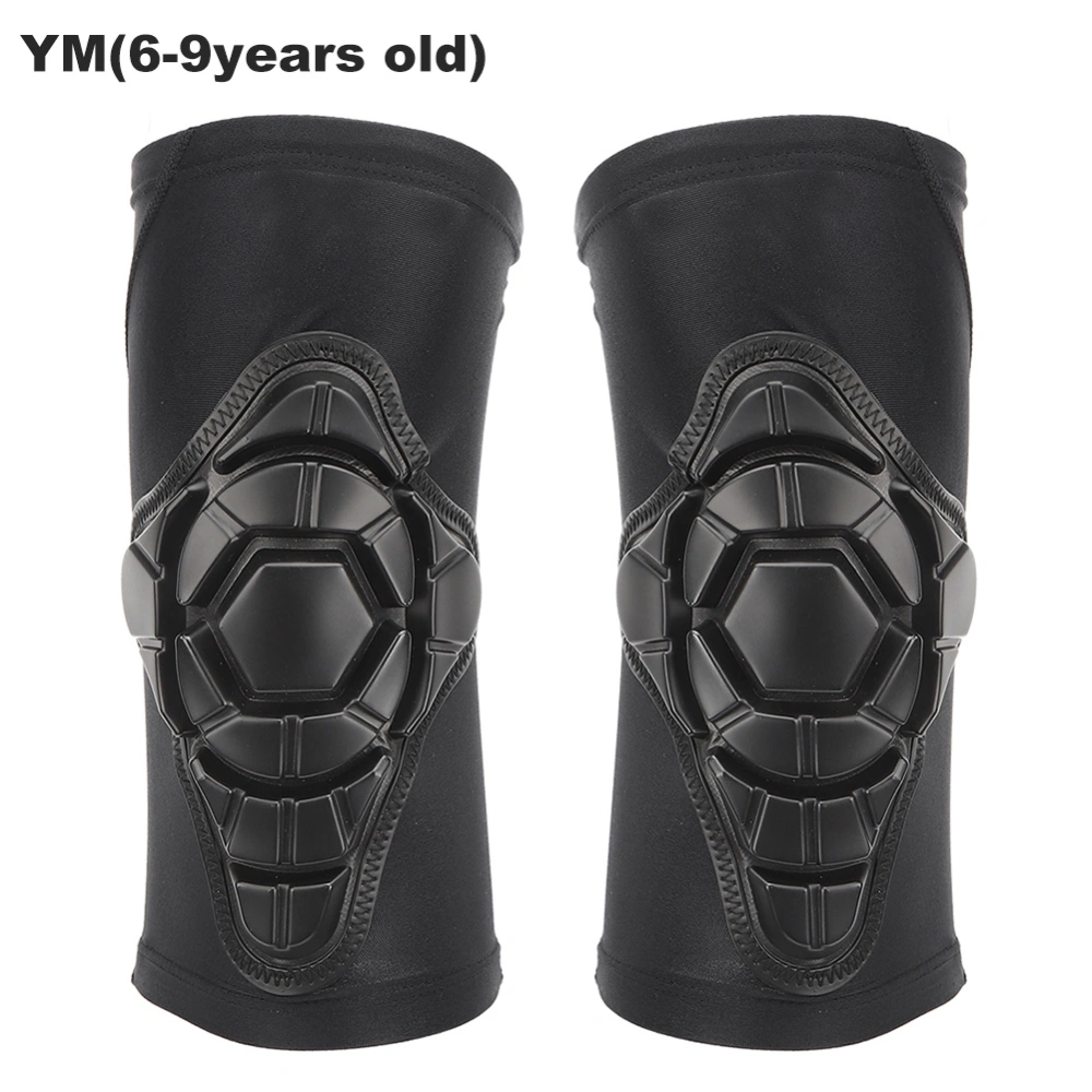 2Pcs Children Anti Collision Soft Kneecap Kid Cycling Kneepad Protective Gear for Balancing Scooter Skateboarding Push Bike Black(YM(6-9years old) )