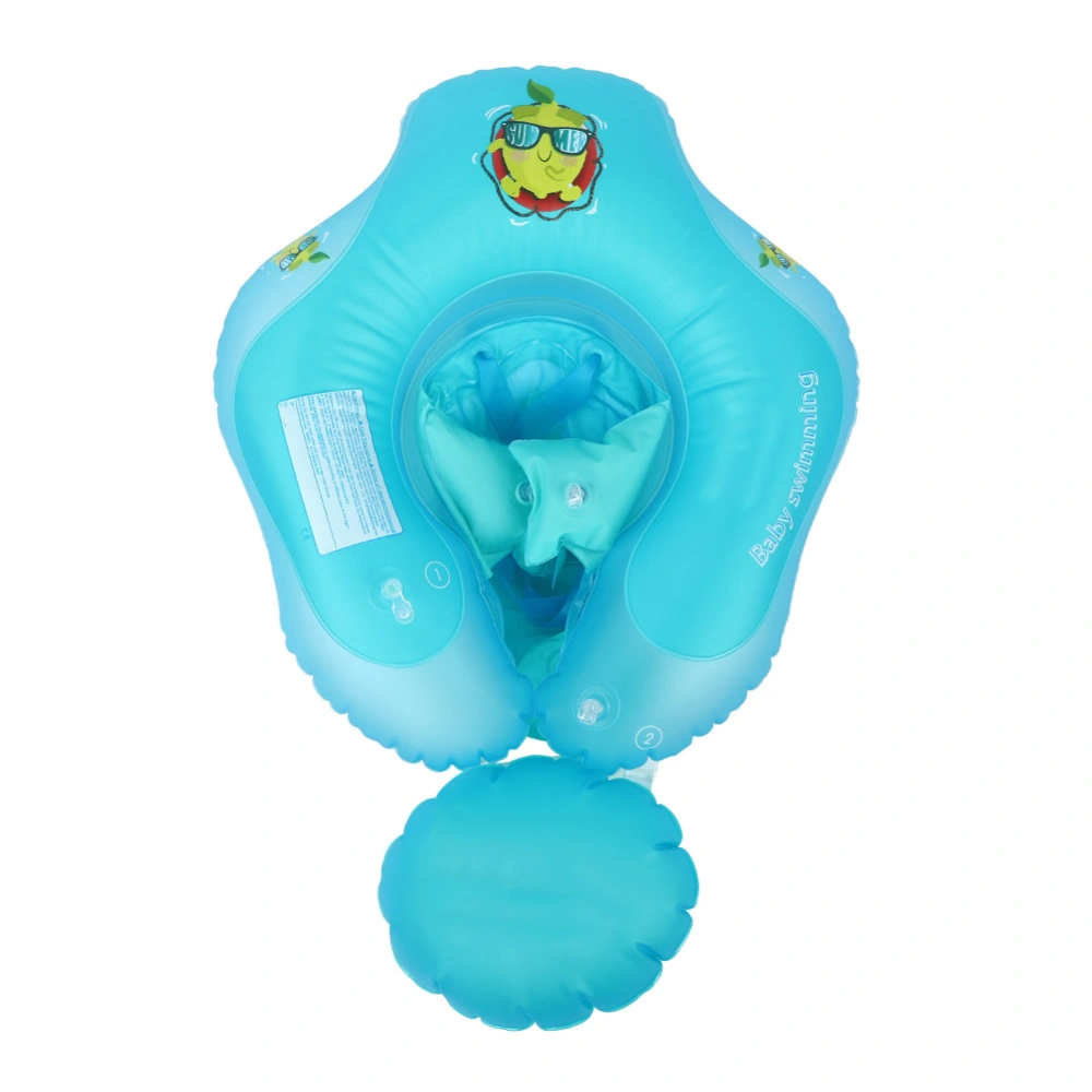 Inflatable Circle Swimming Ring Underarm Lifebuoys for Kids Children Baby Summer Toys Sitting Ring with Buoy FloatsBlue L