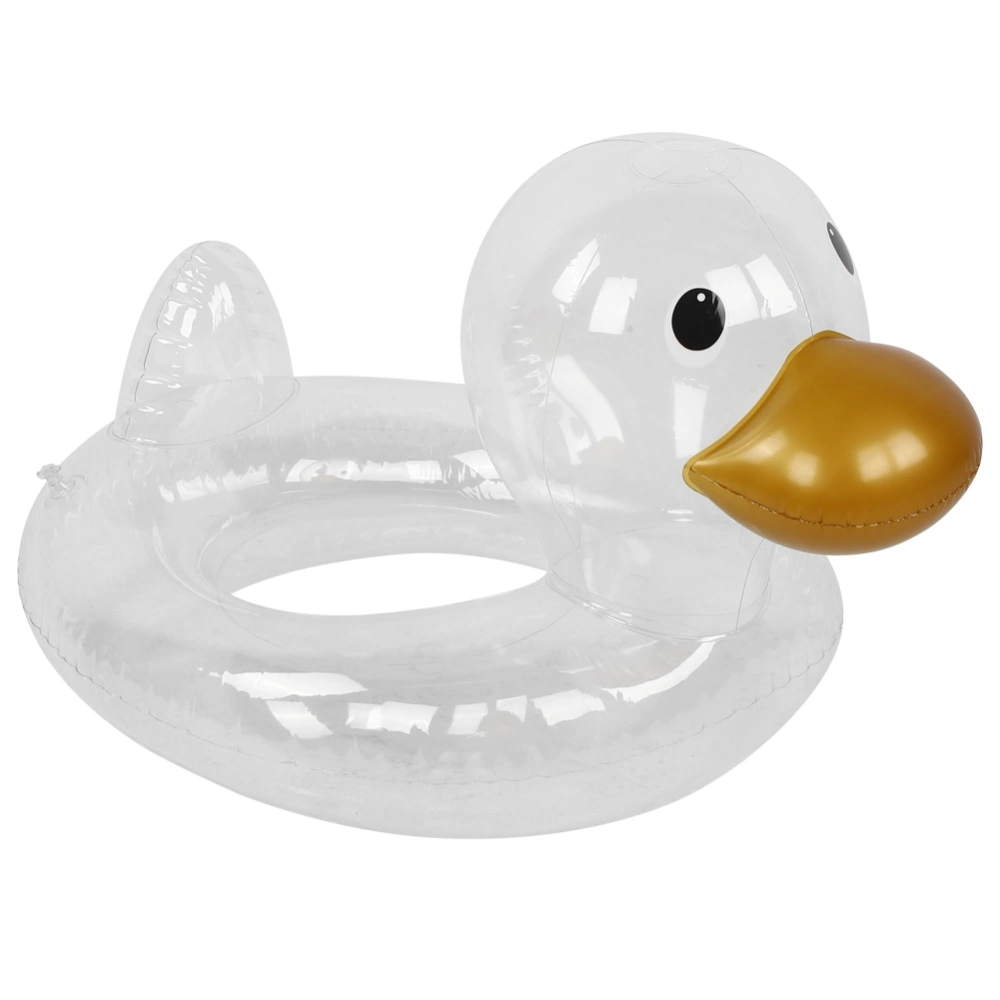 Kids Inflatable Swimming Ring ID25cm Transparent Duck Children Floating Water Toys Pool Safety Aid Trainer for 3-8Years Old