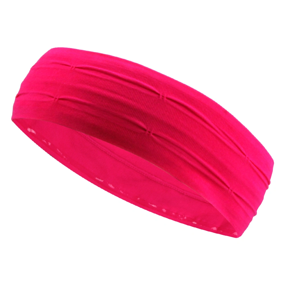 Elastic Sport Headbands Absorbent Sweatbands Hair Bands for Yoga Running Fitness Gym AccessoriesRose Red