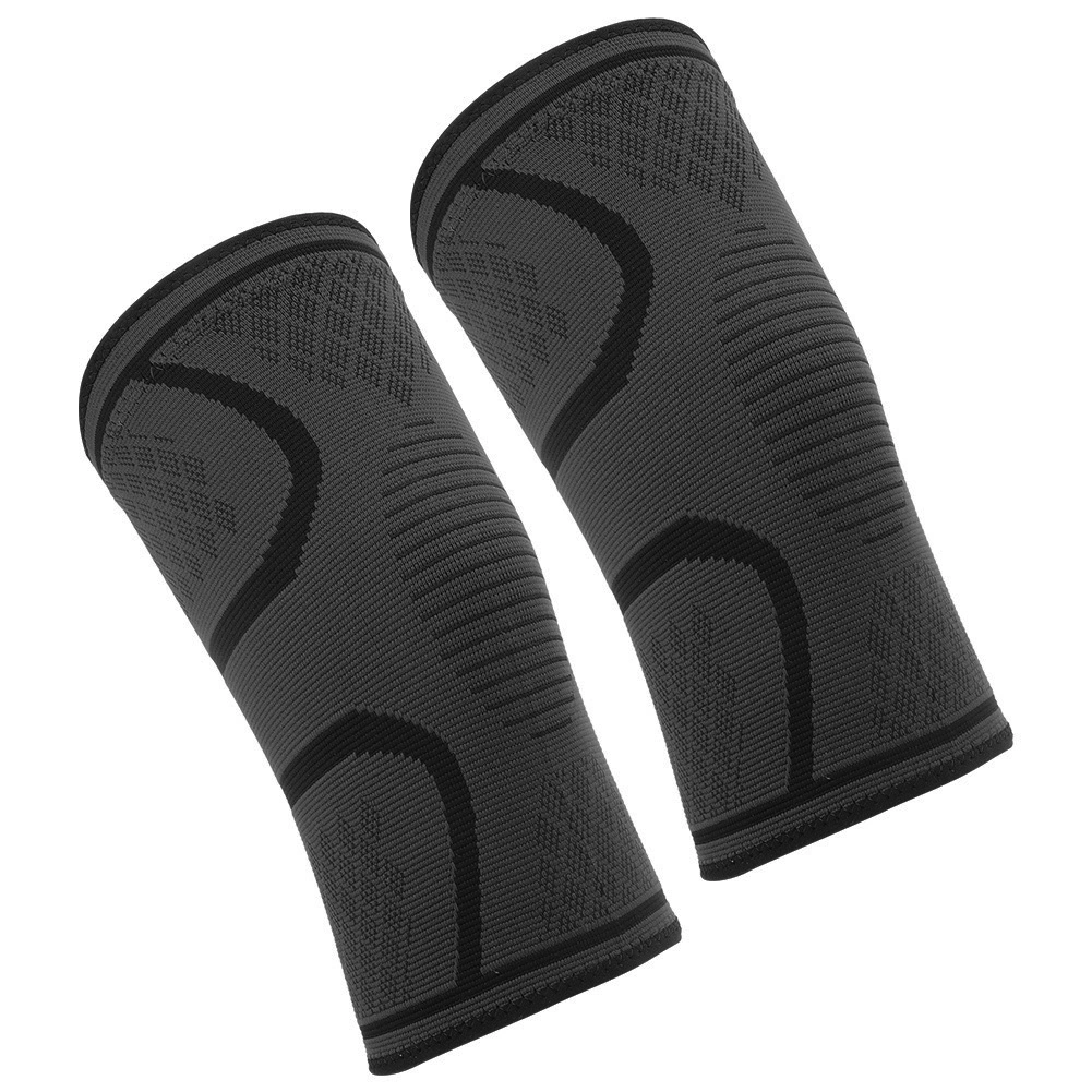 2PCS Nylon Outdoor Sports Knitting Kneepad Summer Anti-Skid Breathable Elastic Knee Guard Exercise Protection(S )