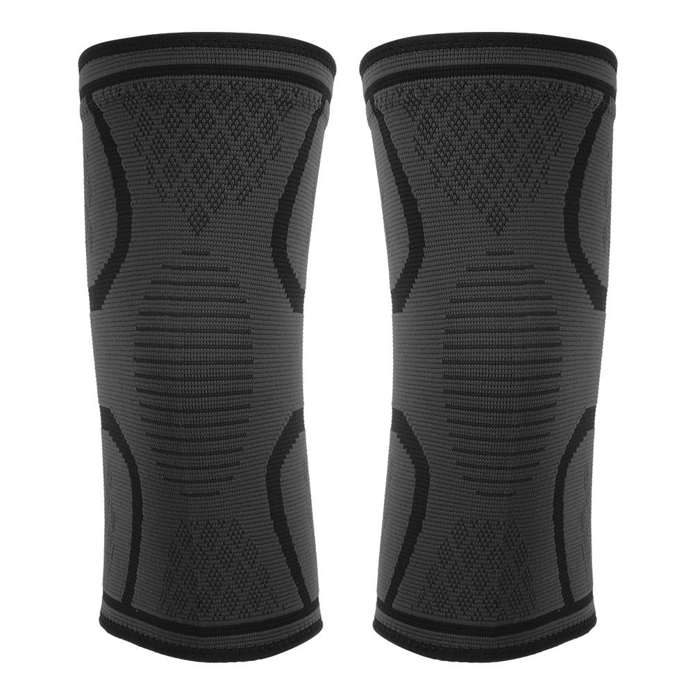 2PCS Nylon Outdoor Sports Knitting Kneepad Summer Anti-Skid Breathable Elastic Knee Guard Exercise Protection(S )