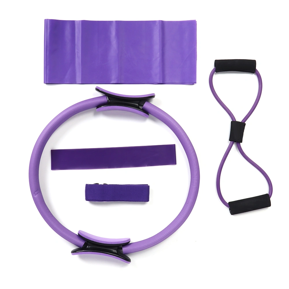 5pcs / set Pilates Ring Latex Towel Chest Expander Rope Stretch Belt Resistance Loop