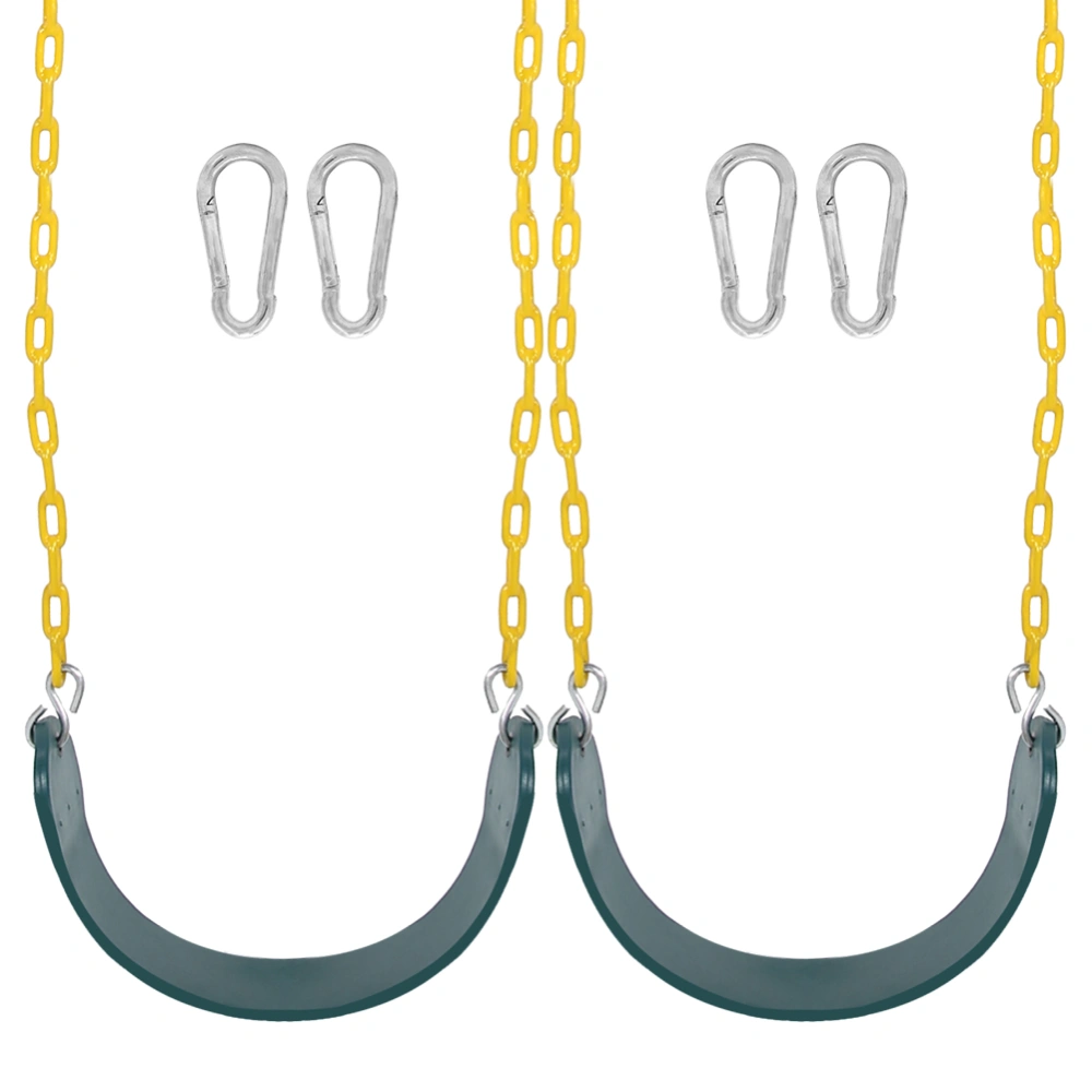 2 Pack Durable Swings Seats Chain Playground Swing Set Accessories with Snap Hooks