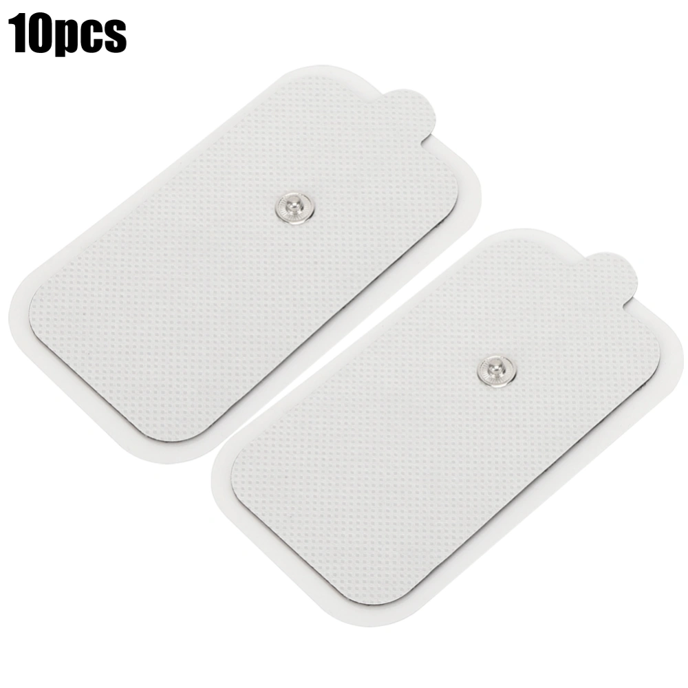 10pcs 5x9cm/2x3.5in EMS/TENS Physiotherapy Button Patch Reusable Meridians Massage Electrode Pads