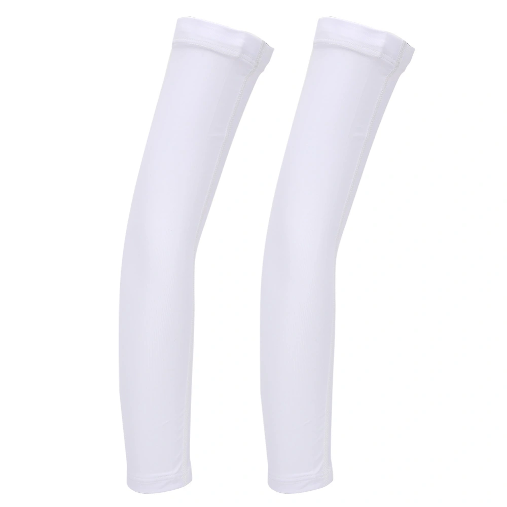 Outdoor Summer Sunscreen Polyurethane Fiber Oversleeve Elasticity Arm Sleeves for Bike Cycling WhiteCycling Oversleeve L