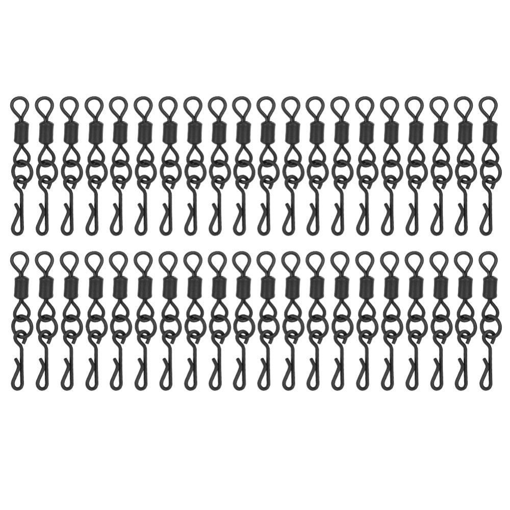 40pcs Q shaped Carp Fishing Swivels Rolling Ring Snap Connector Stainless Steel Fishhook Tackle